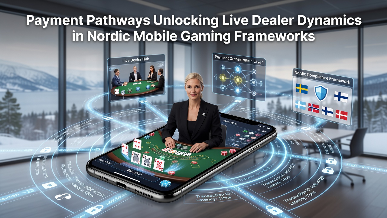 Live dealer mobile interface with integrated Nordic payment options
